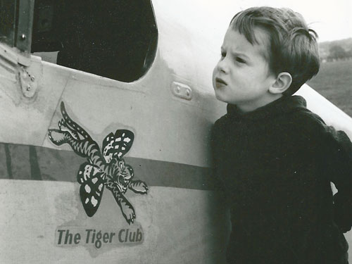 Young Nick Stroud views cockpit