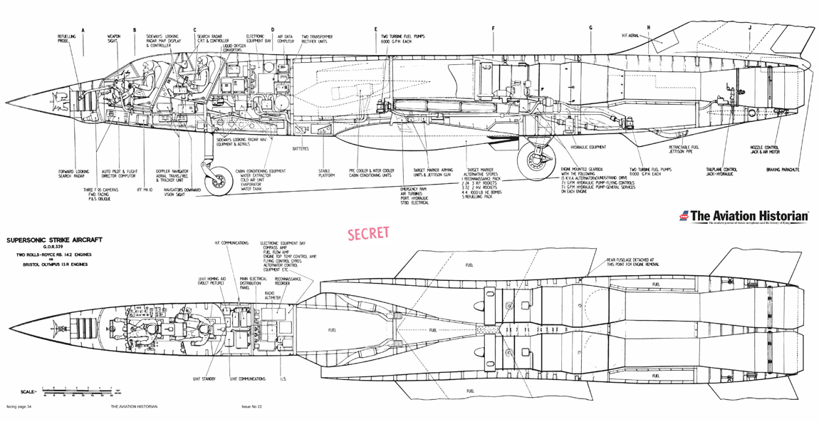 P1129 cutaway diagram (side and top views)