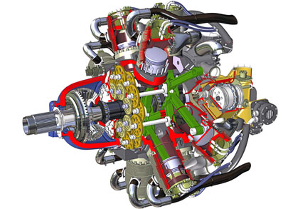 Bristol Hercules engine cutaway drawing
